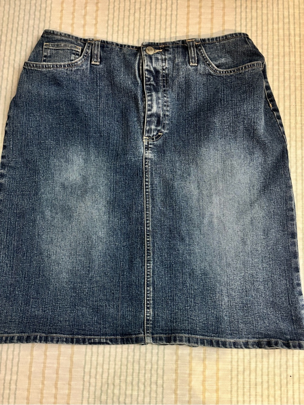 Gloria Vanderbilt Y2K Washed Blue Denim Midi Skirt